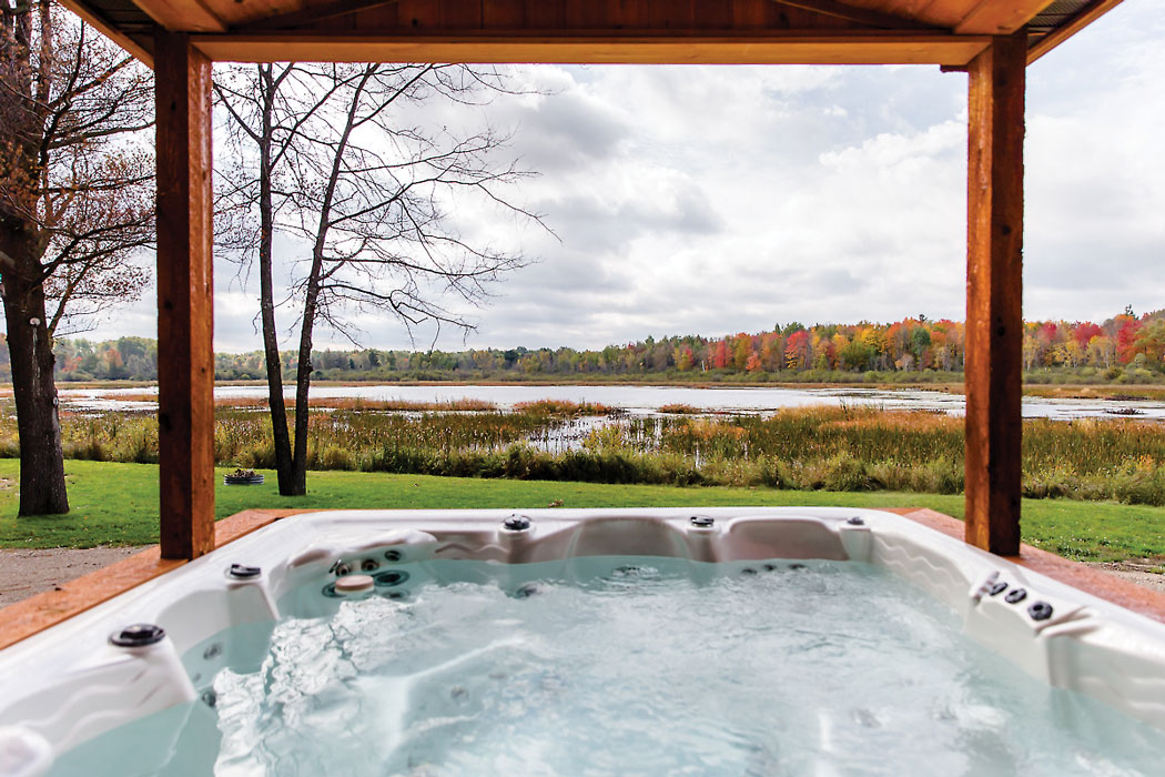 hot tub overlooking view