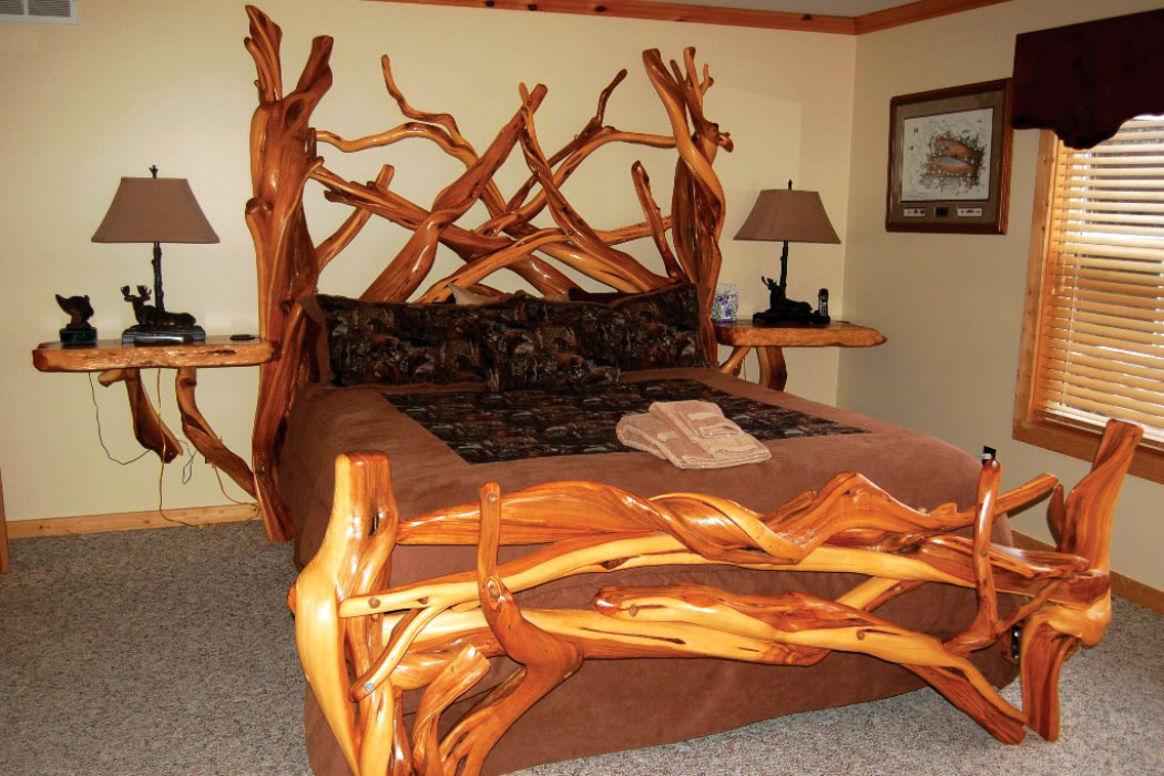 bed with tree-like frame