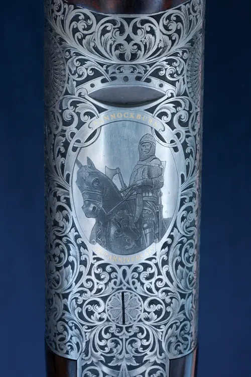 engraving of a mounted Robert the Bruce
