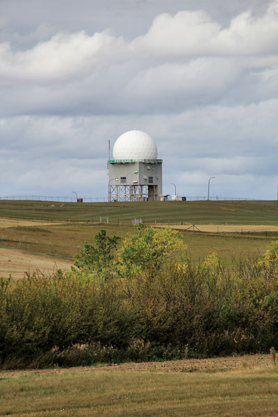 “The Golf Ball” no longer serves to detect Soviet attacks but still stands watch on  the prairie.