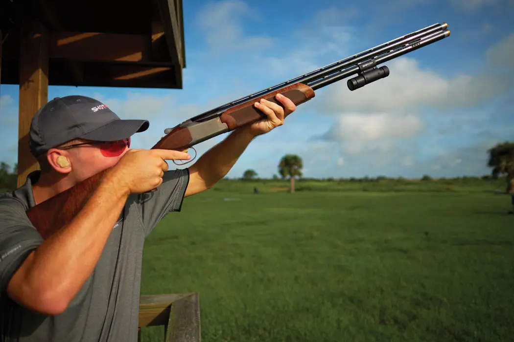 This shooter has a hat, eye and ear protection, choke tubes and a ShotKam but perhaps could use a shooting vest and gloves.