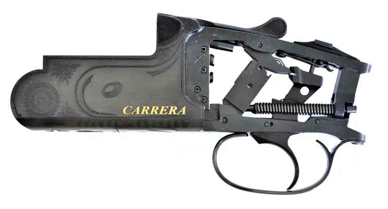 The interior of the Carrera One’s action looks like it came straight out of a CNC machine—which these days is not a bad thing.