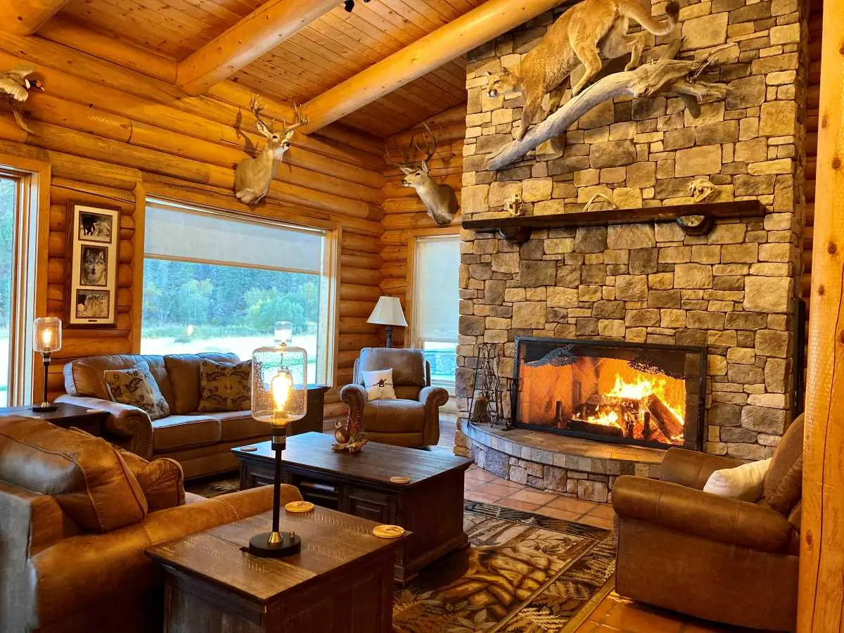 Flying B Ranch Main Fireplace Cougar Mount