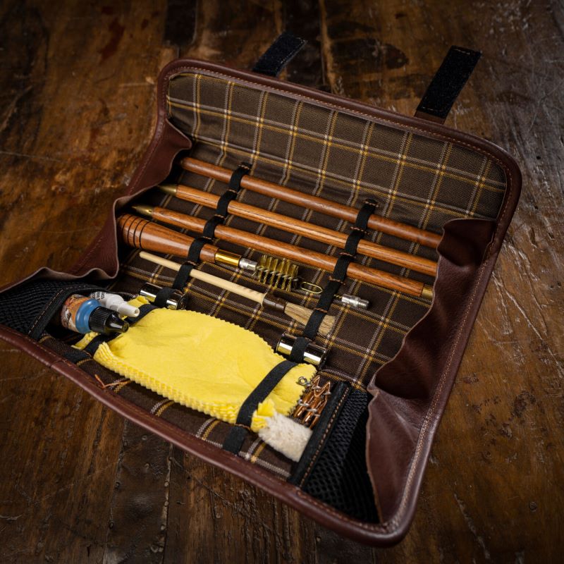 STIL CRIN SPORTING LEATHER WOOD SHOTGUN CLEANING KIT