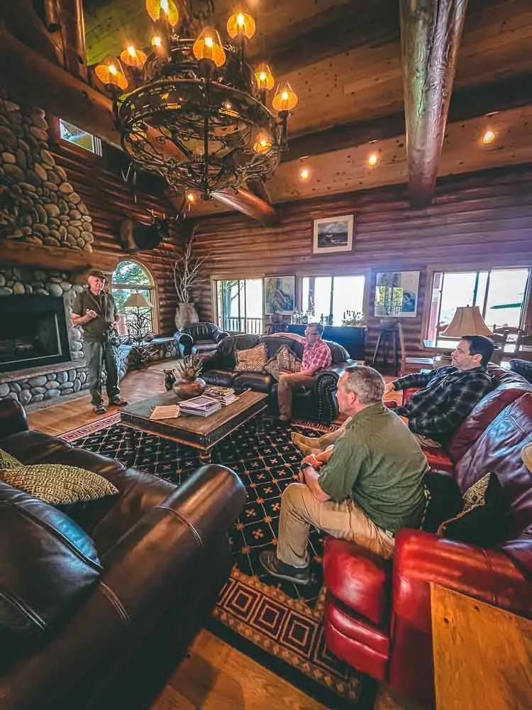 men in a living room