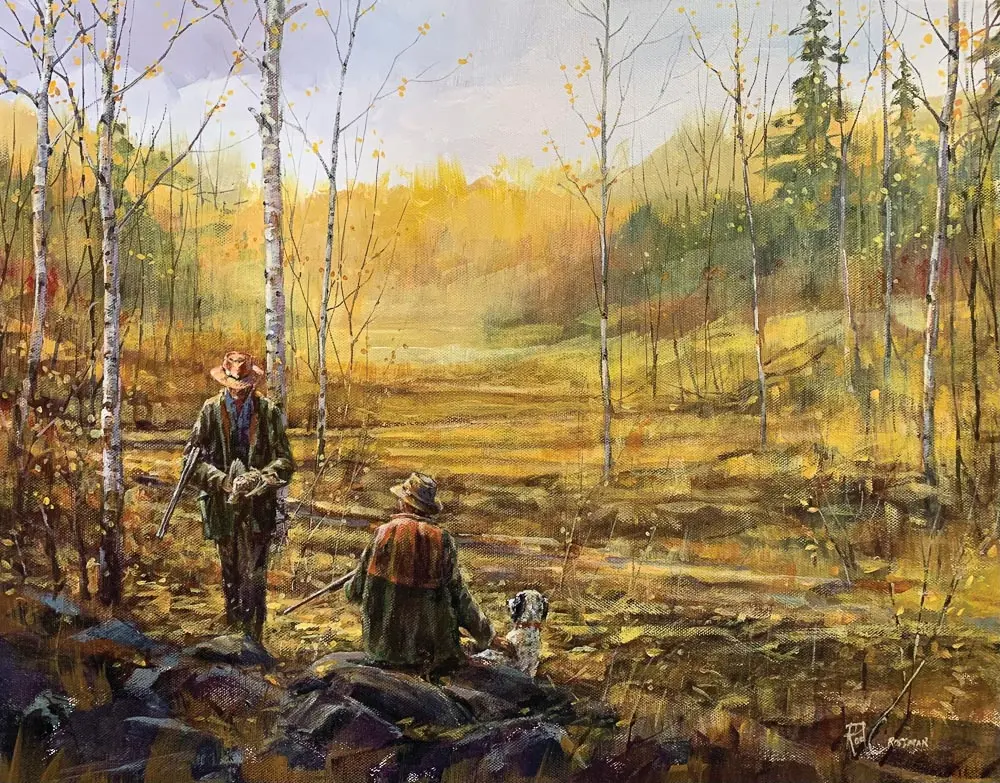 painting of hunters