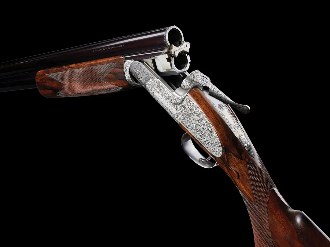 A modern Purdey over/under, incorporating all of the elements of the Woodward action as built after 1921 as well as some minor aesthetic changes.