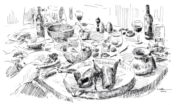 wonderful sketch of dinner