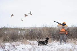 shooting in a snowy field