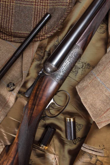 gun place a hunting jacket