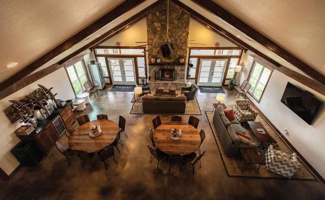 living room in a lodge