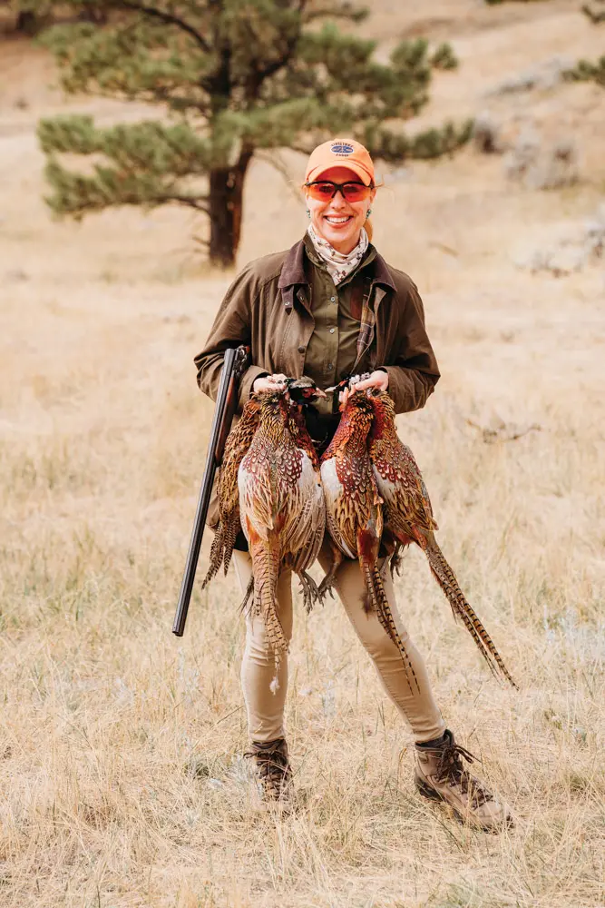 Christiana Roussel with the rewards of being on a hot peg during a Continental-style shoot.