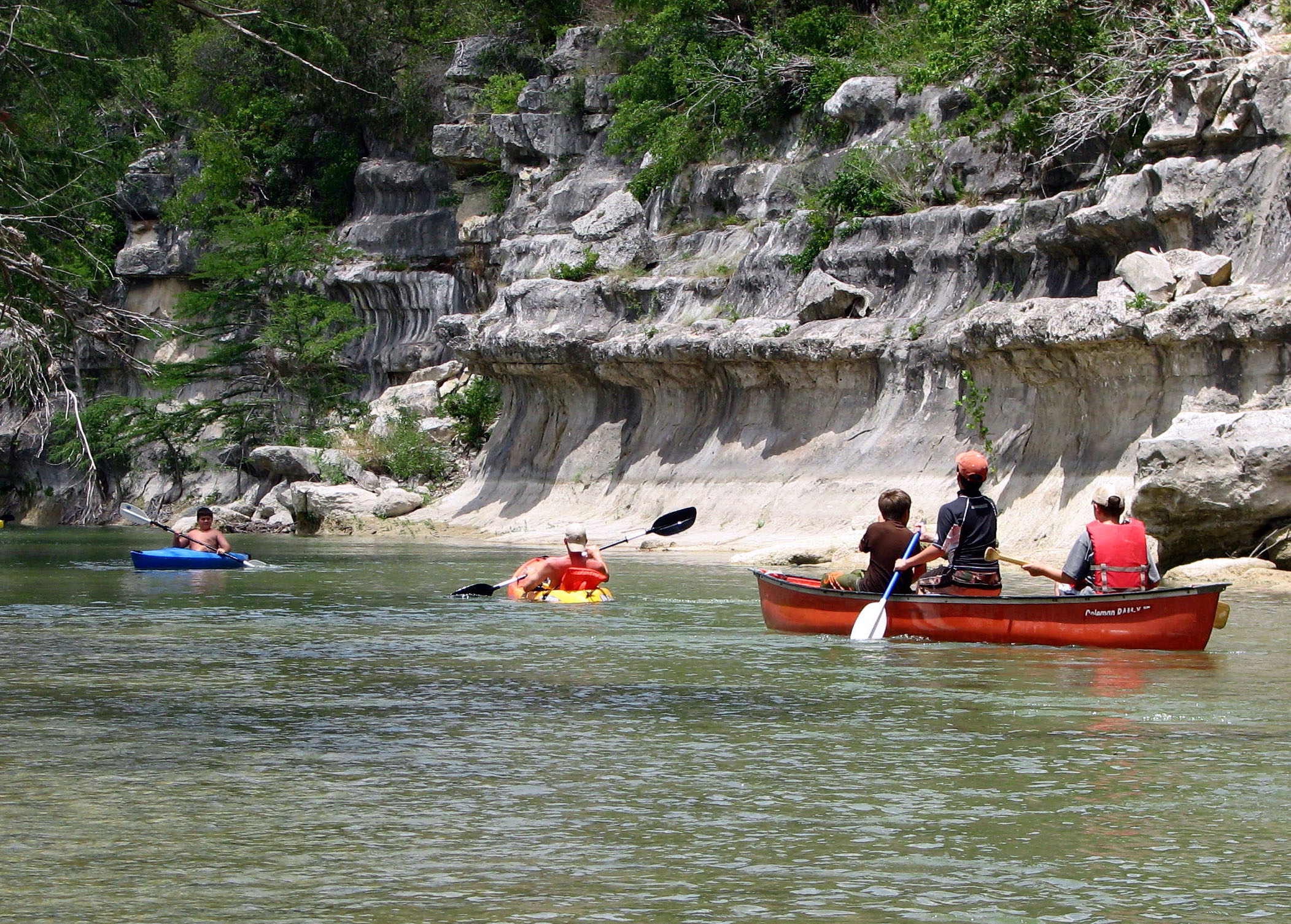 Kayakers on the guadalupe river