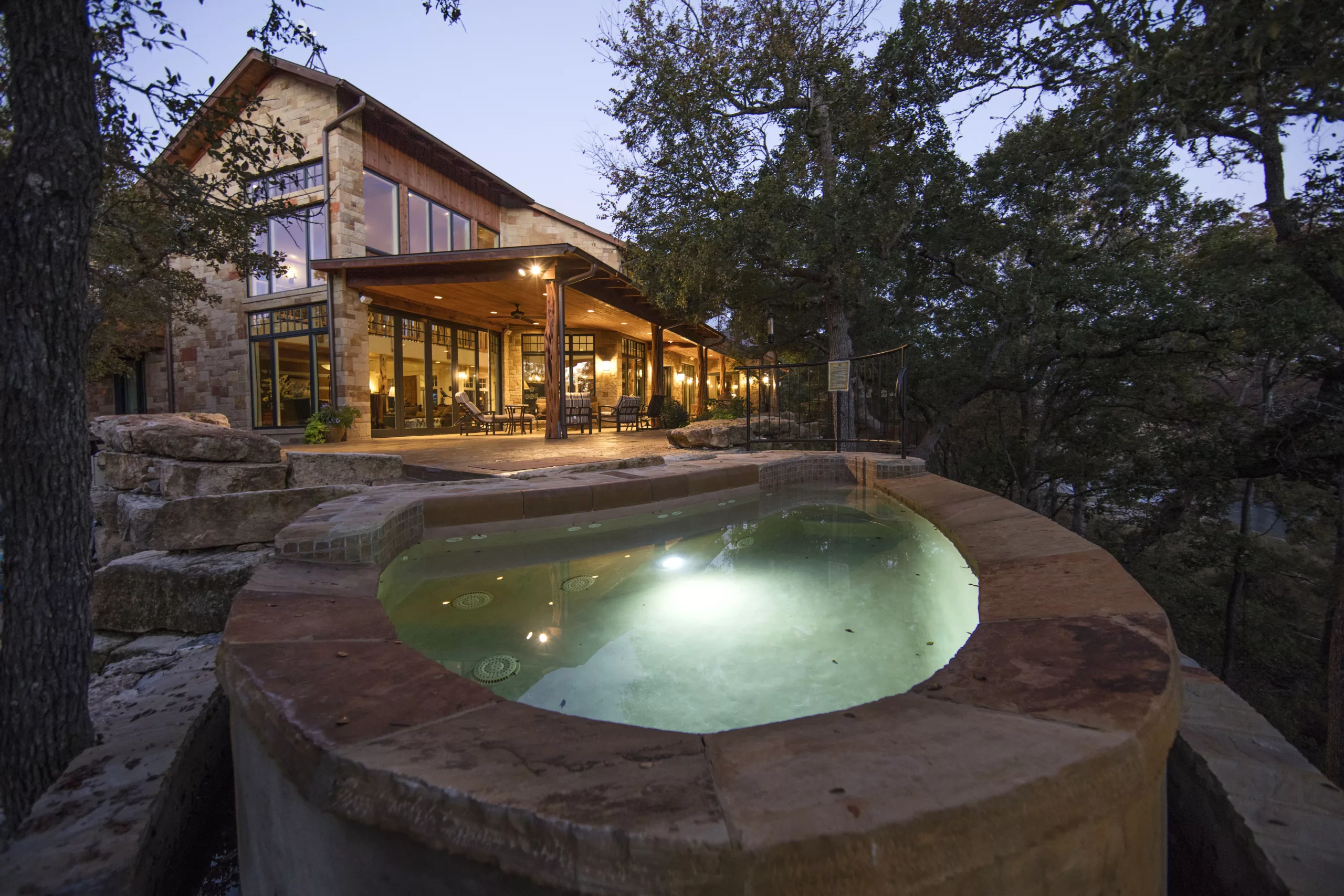 Outside hot tub at Joshua Creek Ranch